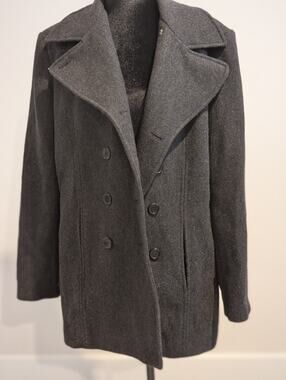 Vintage 100% Wool Classic Charles Klein Pea Coat  Sz 14